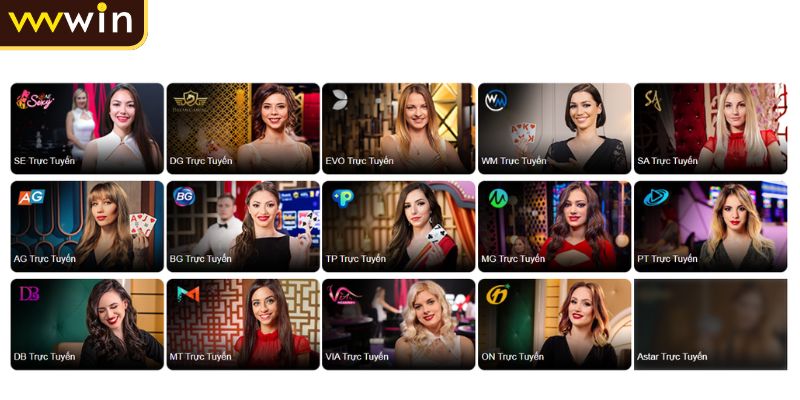 Các nhà cung cấp nổi bật tại Casino VVVWIN