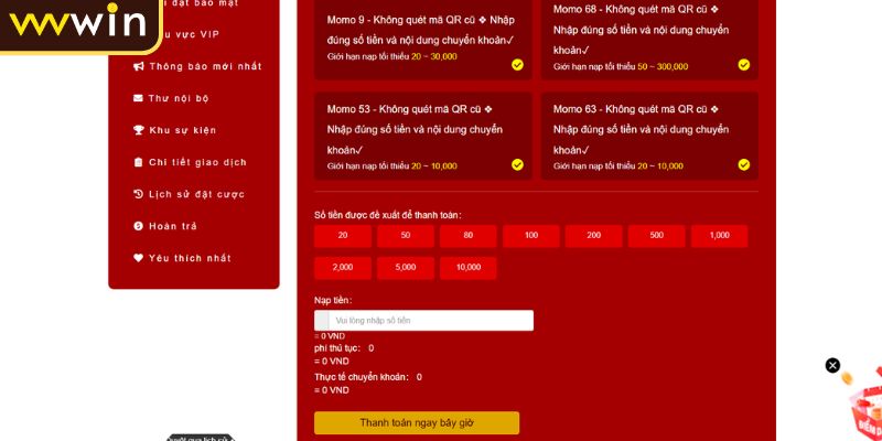 Gửi tiền qua ví điện tử